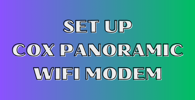 set up cox panoramic wifi modem